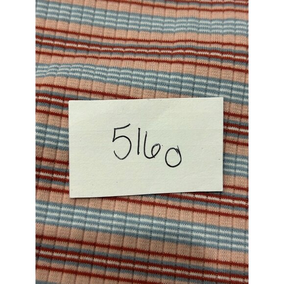 Ultra Flirt Striped Mock Neck 3/4 Sleeve Fitted Top Sz S Red Blue Stretch Fabric - Picture 8 of 9